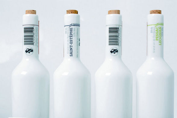 porcelain wine bottles set by tibaut godard