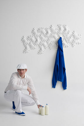 milky star wall decoration and hanger