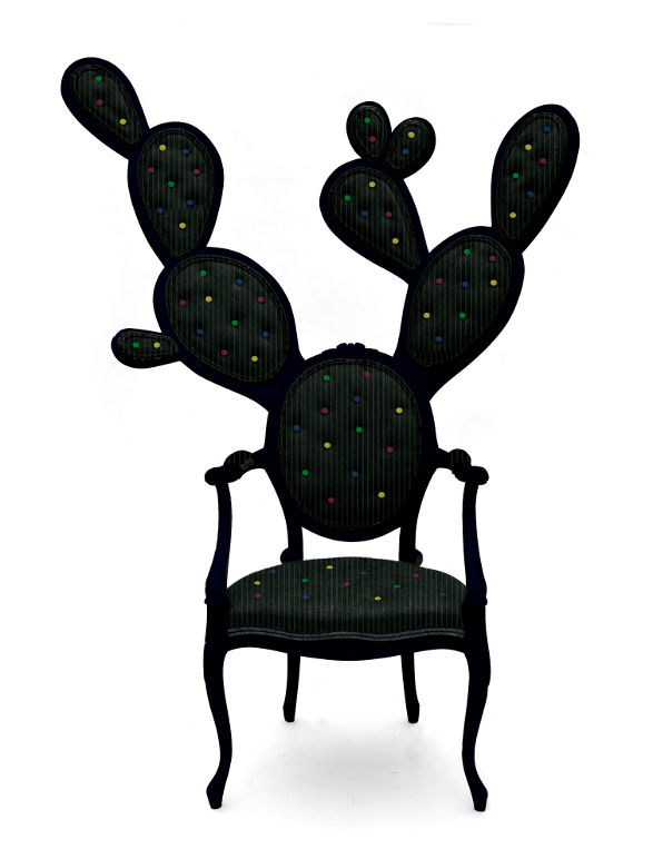 prickly pair chair inspired by louis XV and mexican cactus