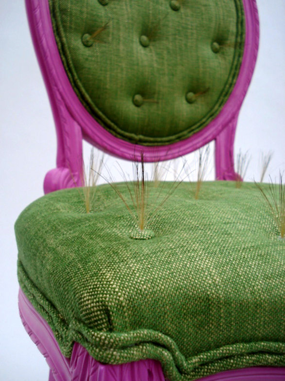prickly pair chair inspired by luis XV and mexican cactus details