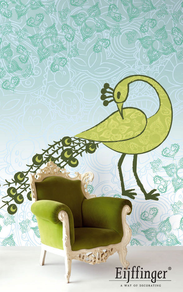 peacock eijffinger wallpaper for dinning and living room