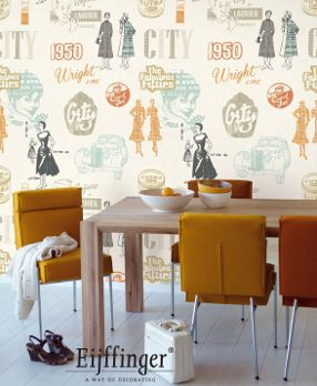 retro eijffinger wallpaper for dinning and living room