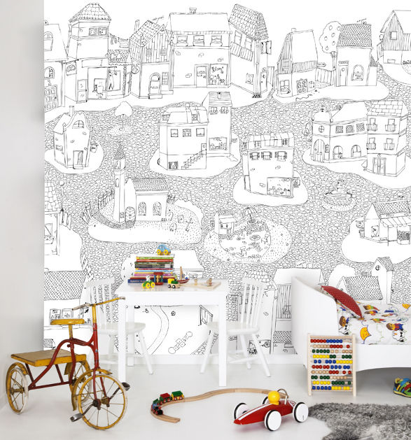 joyville colour me wallpaper for child's room