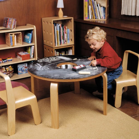 woody chalkboard table for children by offi