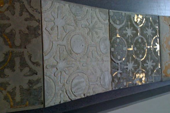 tiles made from concrete and fabric