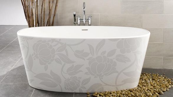 floral image-in bathtube with floral decoration