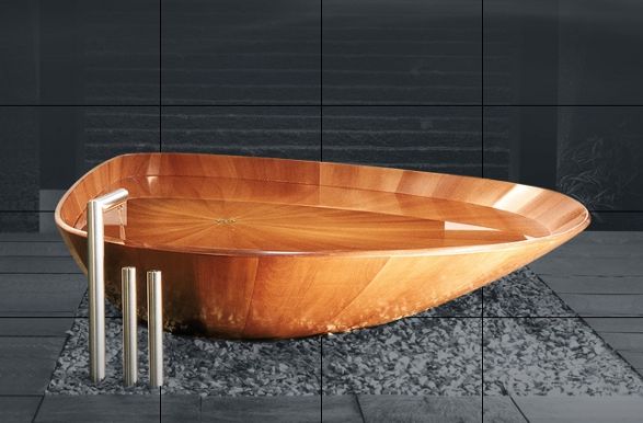 wooden shell bathtube