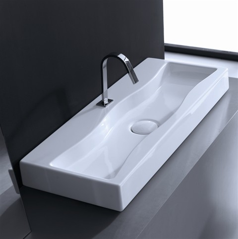 wave shaped wash basin