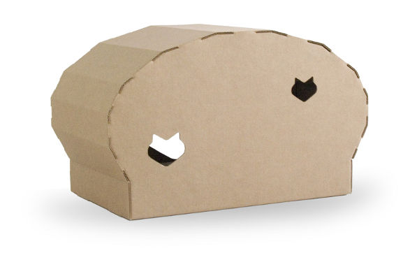 kittypod dome inhabit for cats made of cardboard
