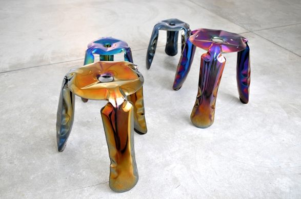 unique plopp stools made in fidu technology by zieta