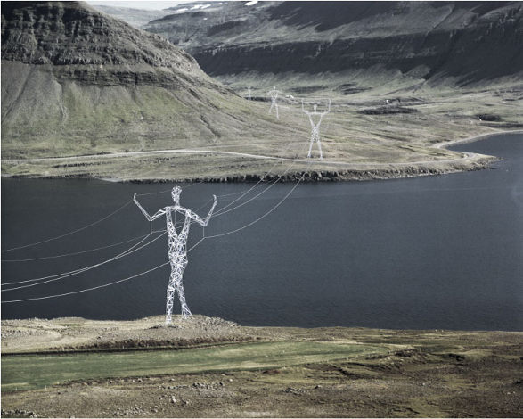 the land of giants human body shaped pylon