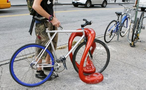 bike rack inspired by outerspace