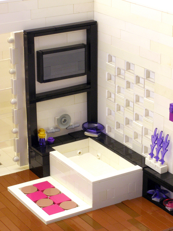 modern apartment made of lego blocks bathroom