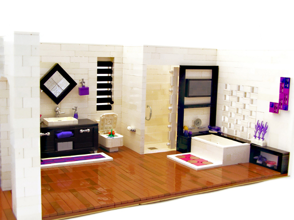 modern apartment made of lego bricks bathroom