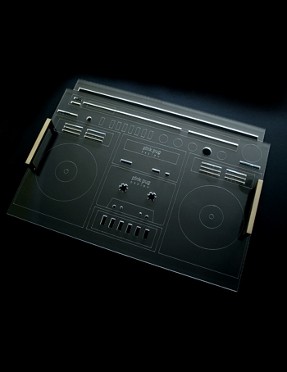 kitchen tray inspired by reel-to-reel recorder