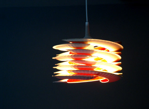 plate by ejtu lamp made from disposable plates
