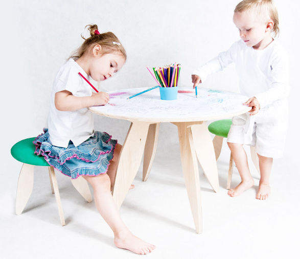 recik by protein design eco friendly table and stool for kids room