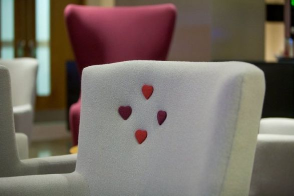 love chair with lovely detail button