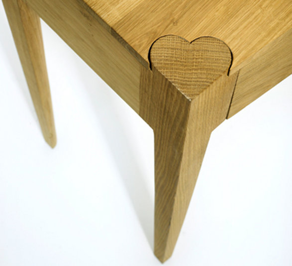 love console table with heart detail