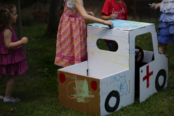 cardboard car