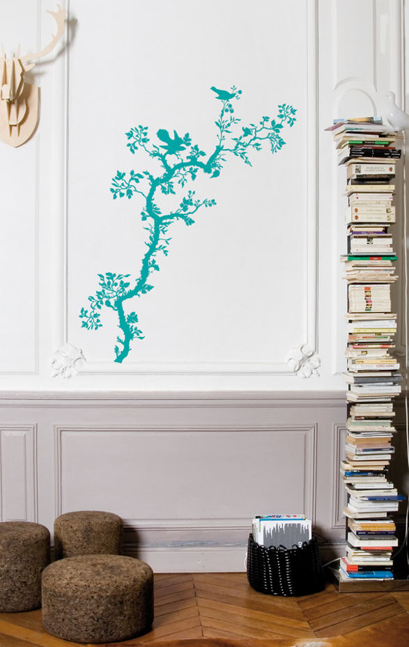 wall sticker with spring nature ornament