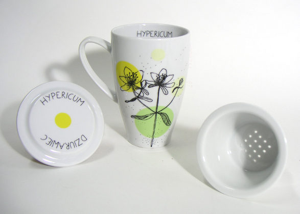 herbal collection hypericum tea mug by agnieszka dybowska