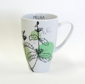 herbal collection tea mug lemon balm by agnieszka dybowska