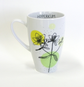 hypericum tea mug herbal collection by agnieszka dybowska