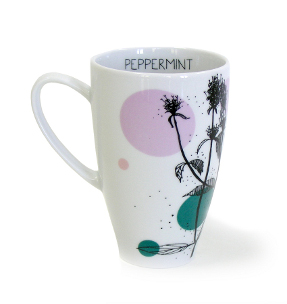 peppermint tea mug from herbal collection by agnieszka dybowska