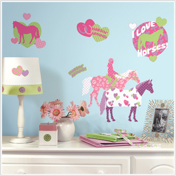 horse crazy wall stickers for girls room