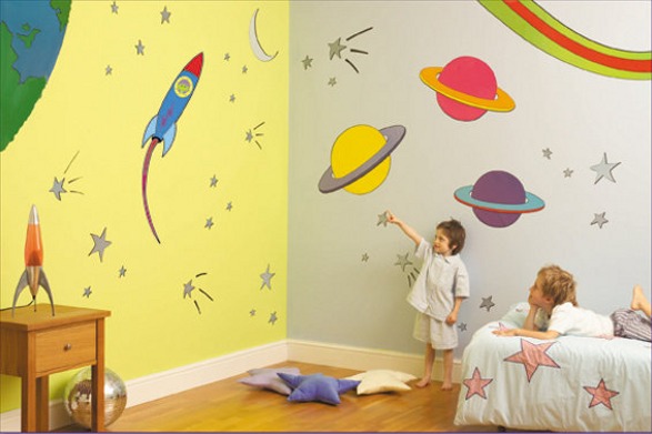 outerspace wall stickers for child's room