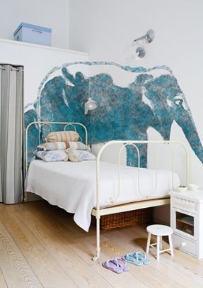 aqua elephas wallpaper for kids room