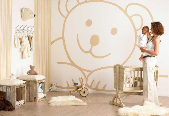 teddy wallpaper for kids room