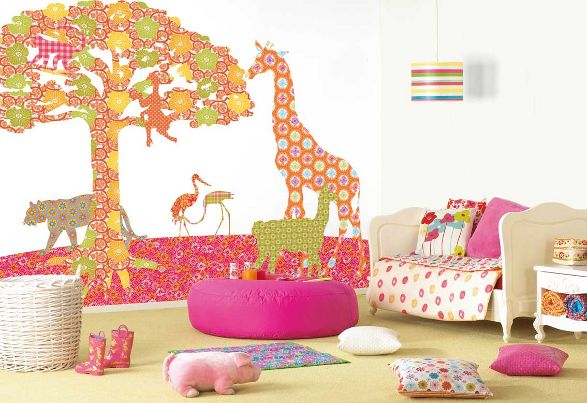 savannah shadows wallpaper for girls room