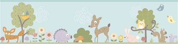 woodland animals border for kid's room