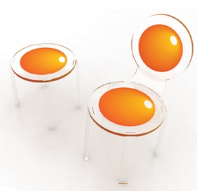 egg chair made of plexi