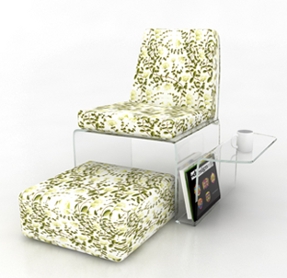multifunctional armchair made of plexi